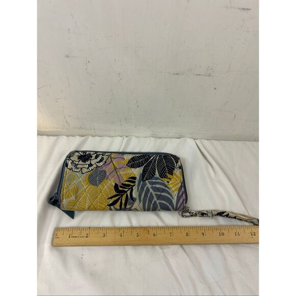 Vera Bradley zipper wallet gray purple flowers - Picture 5 of 7